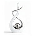 YVYVY Modern Abstract Ceramic Table Sculpture with Silver Metallic ...