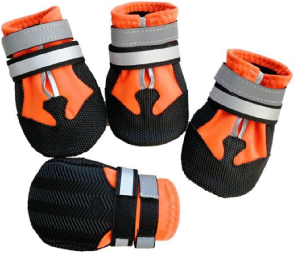 YW Dog Waterproof Dog Shoes Reflective Strip Pet Shoes for Small and