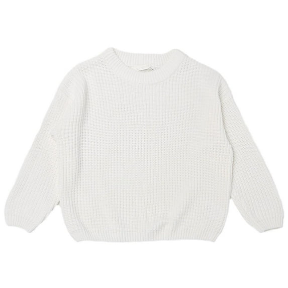 YWDJ 18Months-7Years Boys Girls Graphic Tees Oversized Knit Sweater Crewneck Pullover Sweatshirt Tops Blouse White 3 Years