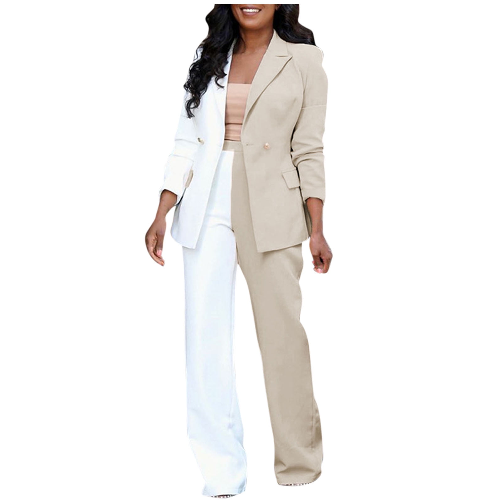 STUDIO I NWT Women 2PC Elegant Beige pant Suit Size 14