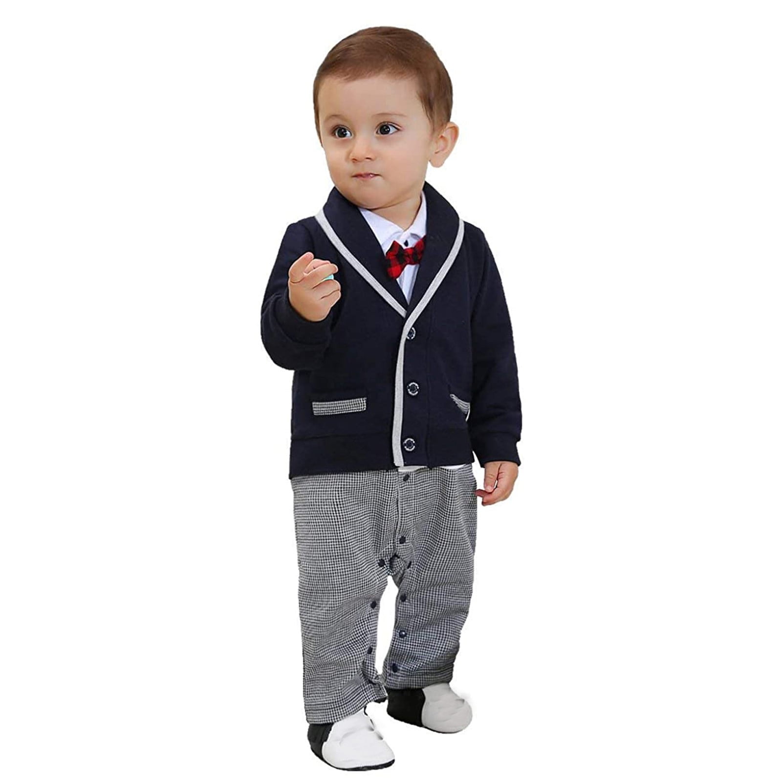 YWDJ 2022 Baby Onesies 318M Newborn Infant Baby Boys Tuxedo Gentleman Onesie Romper Jumpsuit