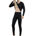 thumbnail image 1 of YWDJ 2022 Thermal Underwear for Men Men Casual Solid Pullover Long Sleeves High Elasticity Keep Warml Underwear Tops And Pants Suit Black XXXL, 1 of 5