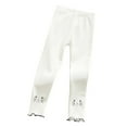 thumbnail image 1 of YWDJ 2022 Toddler Leggings 3-12 Years Autumn Winter Baby Girls Fungus Side Embroidery Cat Leggings Cropped Trousers White 3-4 Years, 1 of 3