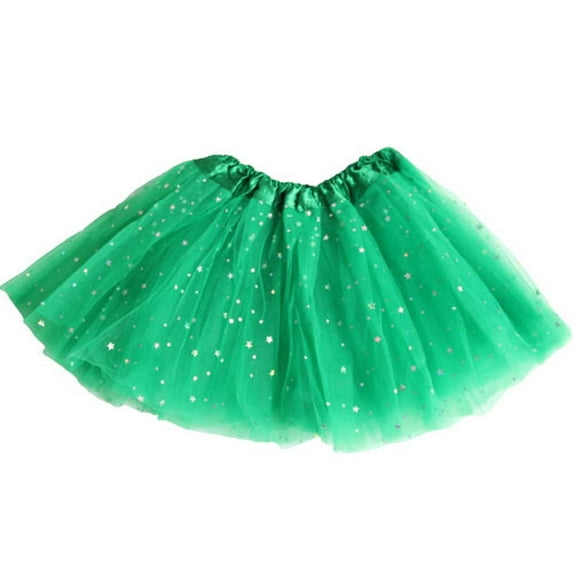 YWDJ 4-8 Years Little Girls Tutu Skirt Toddler Party Multicolour Dance Ballet Costume Sequins Princess Skirts Green 4-8 Years