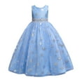 thumbnail image 1 of YWDJ 5-14 Years Party Girl Dresses Kids Princess Dress Snowflake Pattern Net Yarn Long Dress Canonicals Blue 7-8 Years, 1 of 9
