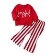 thumbnail image 1 of YWDJ 6Months-5Years Christmas Girls 2 Piece Outfit Set Toddler Outfit Sweatshirt Top Bell Bottoms Pants Set Red 4-5 Years, 1 of 7