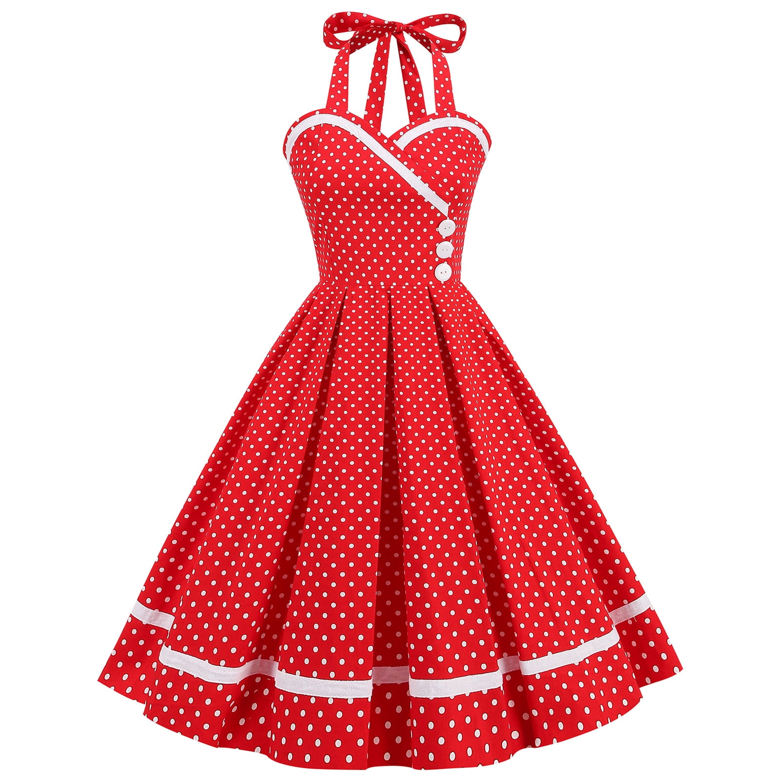 YWDJ 80s Prom Dress for Women Party Fashion Summer Retro Casual Pullover  Hatler Dots Print Sleeveless Dress Spring Summer Dresses for Women 2023RedM  - Walmart.com