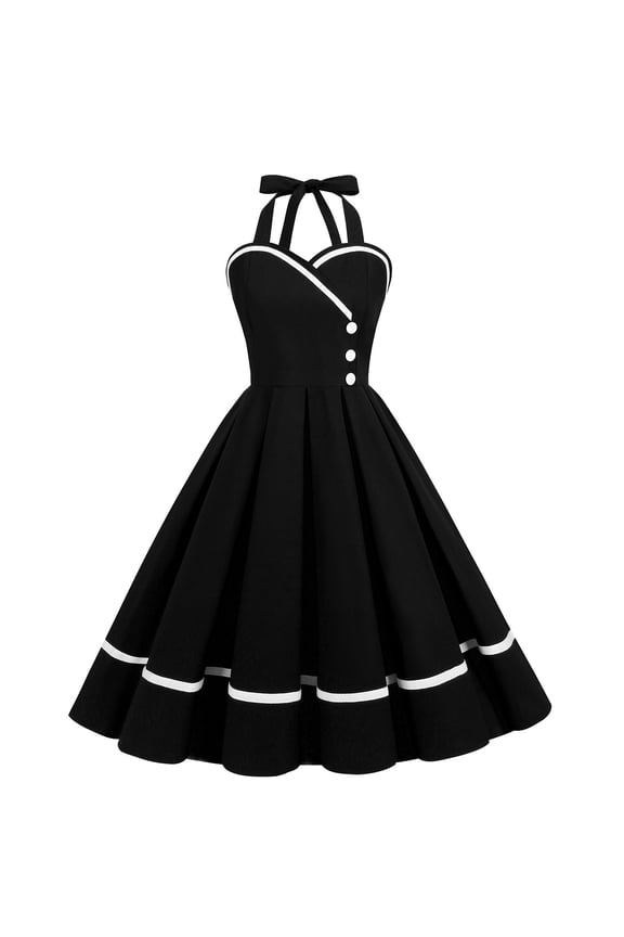 YWDJ 80s Prom Dress for Women Party Fashion Summer Retro Casual Pullover Solid Sleeveless Long Dress Spring Summer Dresses for Women 2023BlackS
