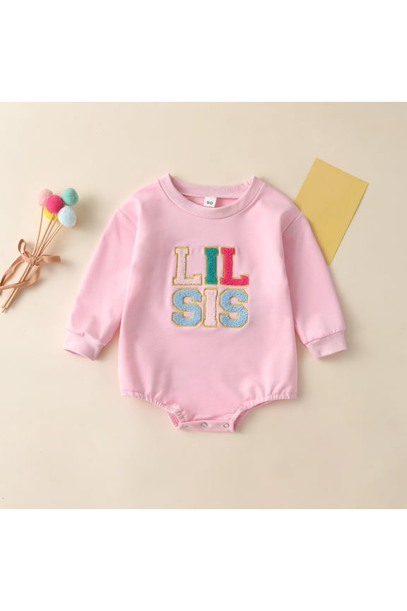 YWDJ Baby Boy Outfit Sets Big Sister Little Sister Matching Outfits Baby Girl Bubble Romper Long Sleeve T-Shirt Toddler Sweatshirt Fall Clothes 3-18 Months Pink 3 Months