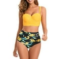thumbnail image 1 of YWDJ Bathing Suit Tops for Women Split Swimsuit Sexy High Waist Nylon Bikini Swimsuit Split Swimsuit Set Yellow S, 1 of 4
