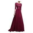 thumbnail image 1 of YWDJ Beach Wedding Guest Dresses for Women Women Formal Wedding Bridesmaid Long Evening Party Prom Ball Gown Cocktail Dress Red XXL, 1 of 5