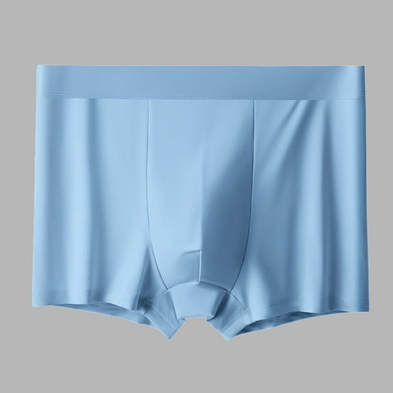 YWDJ Boxer Briefs for Women Plus Size Cotton Breathable Lightweight No Show Mid-waist Breathable Crotch Mens Shorts Trendy Milk Silk Comfort Shorts Light blue 2XL