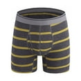 thumbnail image 1 of YWDJ Boxer Briefs for Women Plus Size Cotton Lightweight No Show Mens Striped Underwear With Side Opening and Sexy Boxer Shorts Briefs Pants Yellow M, 1 of 2