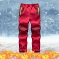 thumbnail image 1 of YWDJ Boys Girls Fashion Plush Solid Color Keep Warm Windproof Water Proof Outdoor Hiking Ski Pants Red 11T, 1 of 4