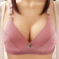 thumbnail image 1 of YWDJ Bras for Women Full Coverage Padded Comfortable Bras No Wires Bras Spaghetti Straps Half Cup Push up Wrap Sleep Bras Padded Plus Size Bras Comfy Bras Pink 2XL, 1 of 7