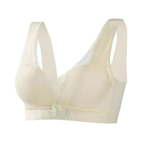 YWDJ Bras for Women Full Coverage No Wire Push up No Underwire Comfort Straps Support Bralette Breathable Soft Bra for All Shapes Sagging Breasts White M