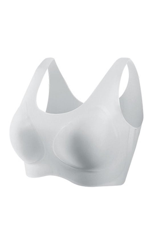 YWDJ Bras for Women Full Coverage Wireless Pull on Push up No Wire Comfort Straps Support Seamless Bralette Breathable Soft Bra for All Shapes Sagging Breasts Blue L