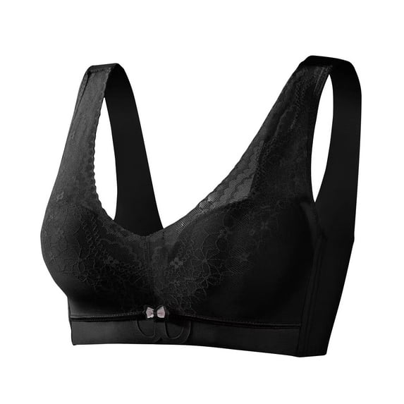 YWDJ Bras for Women Full Coverage Wireless Push up No Underwire Comfort Straps Support Bralette Breathable Soft Bra for All Shapes Sagging Breasts Black M