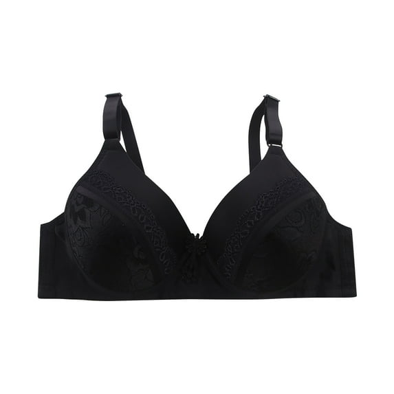 YWDJ Bras for Women Half Cup Comfortable Bras No Underwire Bras Adjustable Straps Full Coverage Push up Wrap Sleep Bras Padded Comfort Bras Comfy Bras Black L