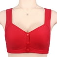 thumbnail image 1 of YWDJ Bras for Women Half Cup Front Close Comfy Bras No Wires Lounge Bras Wide Strap Full Coverage Push up Wrap Comfortable Bras Padded Plus Size Comfy Bras Bras Red 36, 1 of 3