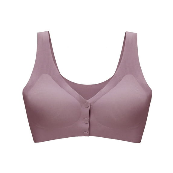 YWDJ Bras for Women Half Cup Front Close Nursing Bras No Wire Comfortable Bras Wide Strap Sleep Bras Push up Wrap Breastfeeding Bras Padded Plus Size Comfortable Solid Comfy Bras Pink M