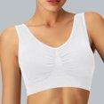 thumbnail image 1 of YWDJ Bras for Women Half Cup Pullover Wireless Wide Strap Full Coverage Bras Low Support Seamless Padded Plus Size Bras Layer Double Lined Wrap Solid Bras White M, 1 of 5