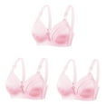 thumbnail image 1 of YWDJ Bras for Women Plus Size 3 Pack Back Closures Lounge Bras Wirefree Nursing Bras Adjustable Straps Full Coverage Bras Push up Wrap Bras Padded Comfortable Solid Breastfeeding Bras Pink 38, 1 of 3