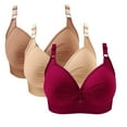 thumbnail image 1 of YWDJ Bras for Women Plus Size 3 Pack Closure in Back Comfortable Bras No Wires Bras Adjustable Straps Half Cup Push up Wrap Sleep Bras Padded Comfort Bras Solid Comfy Bras Khaki 40, 1 of 2