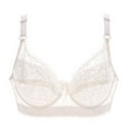 thumbnail image 1 of YWDJ Bras for Women Plus Size Back Closures Bras Underwire Sleep Bras Adjustable Straps Half Cup Push up See Through Comfy Bras Padded Plus Size Lace Comfy Bras Wrap Lounge Bras White 80D, 1 of 2