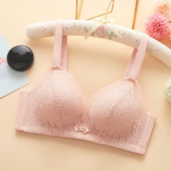 YWDJ Bras for Women Plus Size Back Closures Bras Wireless Sleep Bras Wide Strap Half Cup Push up Wrap Comfy Bras Padded Comfort Bras Solid Lounge Bras Beige L