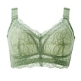 thumbnail image 1 of YWDJ Bras for Women Plus Size Back Closures Comfortable Bras Wireless Bras Wide Strap Full Coverage Push up Hollow Sleep Bras Padded Plus Size Comfortable Bras Wrap Comfy Bras Green 36E, 1 of 3