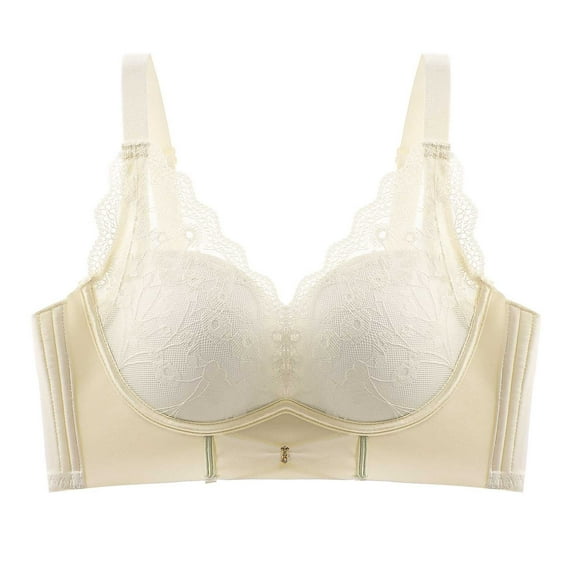 YWDJ Bras for Women Plus Size Back Closures Comfy Bras No Underwire Lounge Bras Adjustable Straps Full Coverage Push up Hollow Comfortable Bras Padded Lace Bras Wrap Bras Yellow L
