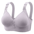 thumbnail image 1 of YWDJ Bras for Women Plus Size Back Closures Comfy Bras No Wire Lounge Bras Adjustable Straps Full Coverage Push up Hollow Bras Padded Plus Size Comfortable Wide Strap Bras Wrap Bras Gray 2XL, 1 of 8