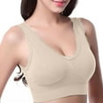 thumbnail image 1 of YWDJ Bras for Women Plus Size Back Closures Sleep Bras Wireless Comfy Bras Wide Strap Full Coverage Bras Push up Low Support Wrap Workout Bras Padded Plus Size Lace Gym Bras Comfy Bras Beige S, 1 of 9