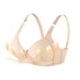 thumbnail image 1 of YWDJ Bras for Women Plus Size Bras No Wire Sleep Bras Adjustable Straps Half Cup Push up Wrap Comfy Bras Padded Plus Size Comfort Bras Solid Lounge Bras Beige L, 1 of 8