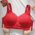 thumbnail image 1 of YWDJ Bras for Women Plus Size Closure in Back Bras Wirefree Sleep Bras Adjustable Straps Full Coverage Push up Wrap Comfy Bras Padded Plus Size Lace Comfy Bras Solid Lounge Bras Red 38, 1 of 3
