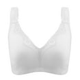 thumbnail image 1 of YWDJ Bras for Women Plus Size Closure in Back Bras Wirefree Sleep Bras Wide Strap Full Coverage Push up Wrap Comfy Bras Padded Plus Size Comfortable Bras Lounge Bras White 110C, 1 of 8