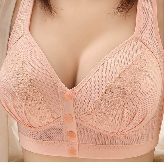 YWDJ Bras for Women Plus Size Closure in Back Comfy Bras Wireless Lounge Bras Wide Strap Full Coverage Push up Wrap Comfortable Bras Padded Plus Size Lace Comfortable Bras Solid Bras Red XL