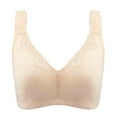 thumbnail image 1 of YWDJ Bras for Women Plus Size Closure in Back Sleep Bras No Underwire Comfy Bras Wide Strap Full Coverage Push up Wrap Lounge Bras Padded Plus Size Comfortable Bras Comfortable Bras Beige 85D, 1 of 7