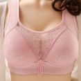 thumbnail image 1 of YWDJ Bras for Women Plus Size Closure in Back Sleep Bras No Wires Comfy Bras Wide Strap Full Coverage Push up Wrap Lounge Bras Padded Plus Size Comfortable Bras Solid Comfortable Bras Pink M, 1 of 3
