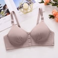 thumbnail image 1 of YWDJ Bras for Women Plus Size Front Closure Comfortable Bras No Underwire Bras Adjustable Straps Full Coverage Push up Wrap Sleep Bras Padded Plus Size Bras Solid Comfy Bras Purple XL, 1 of 4