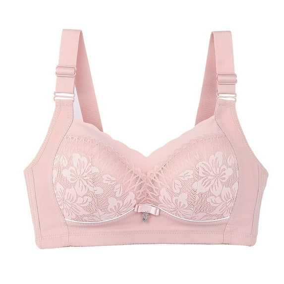 YWDJ Bras for Women Plus Size Lounge Bras No Wire Comfortable Bras Adjustable Straps Half Cup Push up Wrap Bras Padded Comfortable Bras Sleep Bras Pink M