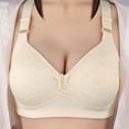 thumbnail image 1 of YWDJ Bras for Women Plus Size Lounge Bras Wirefree Comfortable Bras Adjustable Straps Full Coverage Push up Wrap Bras Padded Comfortable Bras Sleep Bras Beige XL, 1 of 4