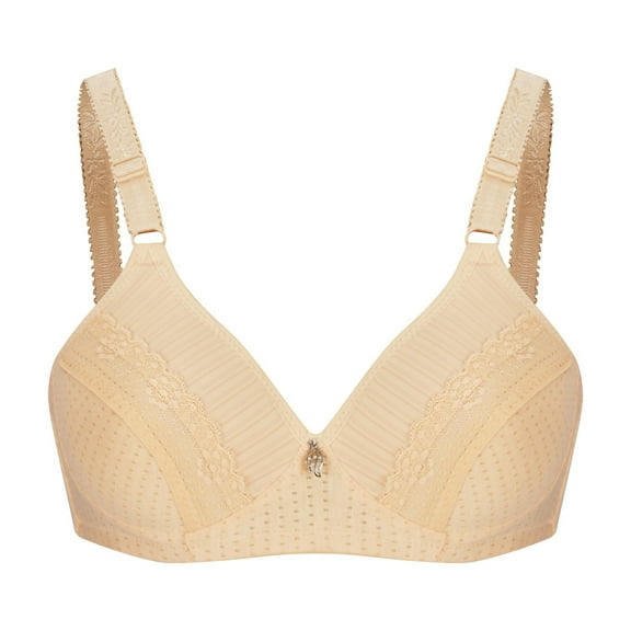 YWDJ Bras for Women Plus Size Lounge Bras Wirefree Comfortable Bras Adjustable Straps Half Cup Push up Wrap Bras Padded Comfy Bras Sleep Bras Khaki 2XL