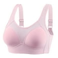 thumbnail image 1 of YWDJ Bras for Women Plus Size Nursing Bras No Wire Comfortable Bras Adjustable Straps Full Coverage Sleep Bras Push up Wrap Breastfeeding Bras Padded Comfy Solid Comfy Bras Pink L, 1 of 2