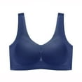 thumbnail image 1 of YWDJ Bras for Women Plus Size Pullover Comfy Bras Large Bust Wireless Lounge Bras Wide Strap Full Coverage Push up Wrap Comfortable Bras Padded Plus Size Comfort Bras Solid Bras Blue L, 1 of 3
