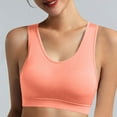 thumbnail image 1 of YWDJ Bras for Women Plus Size Pullover Lounge Bras Wirefree Sleep Bras Wide Strap Full Coverage Bras Push up Low Support Racerback Sports Bras Padded Workout Bras Comfort Wrap Solid Bras Orange L, 1 of 9