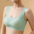 thumbnail image 1 of YWDJ Bras for Women Plus Size Pullover Sleep Bras No Underwire Comfy Bras Wide Strap Full Coverage Bras Push up Low Support Wrap Workout Bras Padded Plus Size Gym Bras Comfy Solid Bras Green 2XL, 1 of 9
