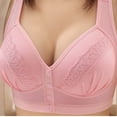 thumbnail image 1 of YWDJ Bras for Women Plus Size Push up Back Closures Comfortable Bras No Underwire Bras Wide Strap Full Coverage Wrap Sleep Bras Padded Plus Size Lace Comfy Bras Solid Comfy Bras Pink L, 1 of 4