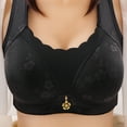 thumbnail image 1 of YWDJ Bras for Women Plus Size Push up Back Closures Comfy Bras No Wire Lounge Bras Wide Strap Full Coverage Wrap Comfortable Bras Padded Comfy Bras Bras Black L, 1 of 3